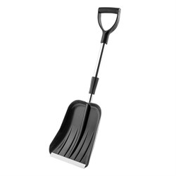 Лопата для уборки снега пластиковая, 245 х 310 х 770 - 970 мм, алюминиевый телескопический черенок, Palisad 615003 - фото 802911