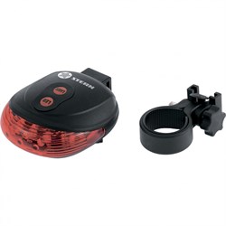 Фонарь велосипедный с лазерным обозначением габаритов, 5 Led + 2 лазера, 2хААА Stern 90559 - фото 804757