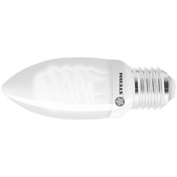 Лампа компактная люминесцентная свечка, 9 W, 2700K, E27, 8000ч Stern 90962 - фото 804784