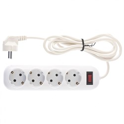 Удлинитель бытовой серия EF, с заземлением и выключателем, 2 м, 4 розетки, 10 A Stern 95775 - фото 804810