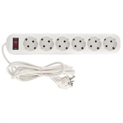 Удлинитель бытовой серия EF, с заземлением и выключателем, 2 м, 6 розеток, 10 A Stern 95780 - фото 804811
