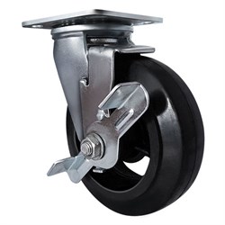 Колесо большегрузное обрезиненное поворотное с тормозом Longway SCdb 63 - фото 811606