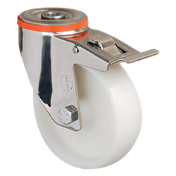 Колесо нейлоновое EMES EM04 ZKZ 100 F (INOX) - фото 812084