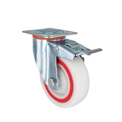 Колесо полипропиленовое поворотное с тормозом EMES EM01 MBTM 100 F - фото 812428