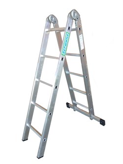 Алюминиевая двухсекционная шарнирная лестница TOR 2х5 1013314 - фото 814180