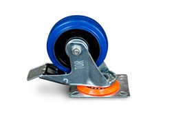 Колесо поворотное резина SRCLb 42 100 мм с тормозом (N) 1024207 - фото 816104