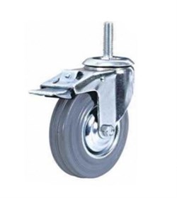 Колесо поворотное резина SCtb 63 160 мм с болтом и тормозом 1024433 - фото 816106