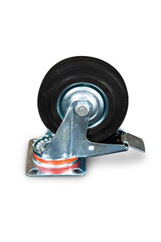 Колесо поворотное резина SCb 55 125 мм с тормозом (N) 1024167 - фото 816118