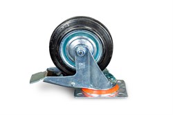 Колесо поворотное резина SCb 63 160 мм с тормозом (N) 1024201 - фото 816173