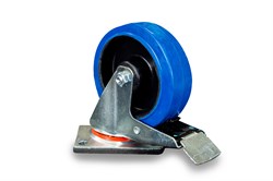 Колесо поворотное резина SRCLb 63 160 мм с тормозом (F) 1024397 - фото 816251