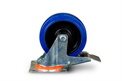 Колесо поворотное резина SRCLb 63 160 мм с тормозом (N) 1024209 - фото 816284