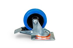 Колесо поворотное резина SRCLb 42 100 мм с тормозом (F) 1024395 - фото 816289