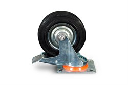 Колесо поворотное резина SRCLb 55 125 мм с тормозом (N) 1024208 - фото 816325