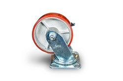 Колесо большегрузное поворотное SCpb 55 125 мм полиуретановое с тормозом (N) 1024152 - фото 816326