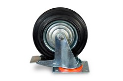 Колесо поворотное резина SCb 80 200 мм с тормозом (Y) 1022091 - фото 816358