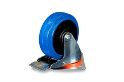 Колесо поворотное из эластичной резины MW150 150 мм с тормозом 1024404 - фото 816367