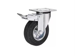 Колесо поворотное усиленное резина SRCB 97 80 мм с тормозом 1027194 - фото 817694