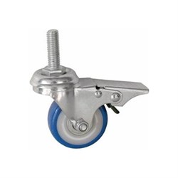 Колесо аппаратное поворотное SCtvb 92 75 мм с болтом и тормозом (синяя резина) 1027146 - фото 818011