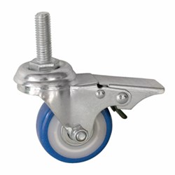 Колесо аппаратное поворотное SCtvb 25 50 мм с болтом и тормозом (синяя резина) 1027145 - фото 818012