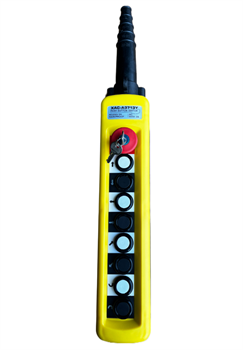 Пульт управления XAC-A8713Y для тали (8 кнопок, 1 скорость, ключ-марка, стоп, IP65, 380В) 1047465 - фото 818658