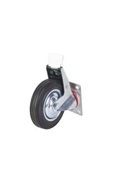 Колесо поворотное резина SCb 63 160 мм с тормозом (F) 1001719 - фото 820377