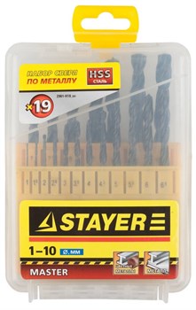 Набор сверл Stayer "MASTER" по металлу 19шт 2961-H19_z01 - фото 82753