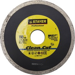 STAYER  Clean Cut  115 мм (22.2 мм, 5х1.9 мм), Алмазный диск, Professional (3664-115) - фото 83627