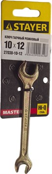 Гаечный ключ Stayer "Master" рожковый, 10х12мм 27038-10-12 - фото 86864