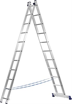 СИБИН  9 ступеней, со стабилизатором, алюминиевая, двухсекционная лестница (38823-09) - фото 91574