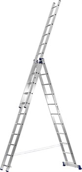 СИБИН  11 ступеней, со стабилизатором, алюминиевая, трехсекционная лестница (38833-11) - фото 91581