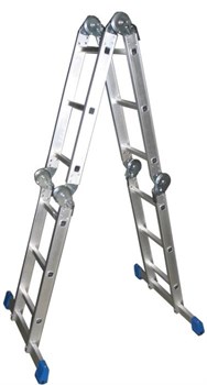 СИБИН  ЛТ-43 4x3 ступени, алюминиевая, четырехсекционная лестница-трансформер (38851) - фото 96223