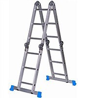 Алюминиевая двухсекционная шарнирная лестница Алюмет 2x5 Т 205 - фото 96734