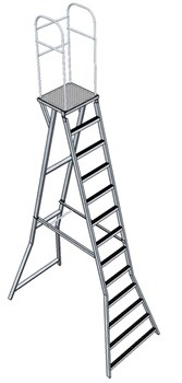 Алюминиевая лестница с платформой Л-312А (4,0) - фото 97266