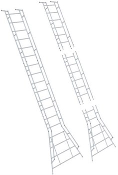 Разборная приставная лестница с перилами ЛПРп-8,0 - фото 97357