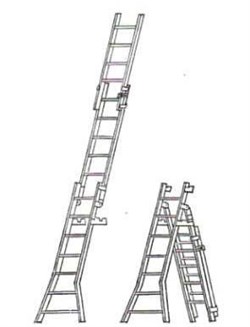 Алюминиевая трехсекционная лестница ЛСУ 7 ступеней - фото 97410