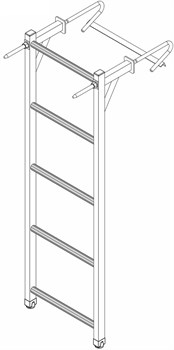 Алюминиевая навесная лестница ЛНАстк-5,0 - фото 98305