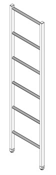 Алюминиевая приставная лестница ЛПБ-2,5 - фото 98360