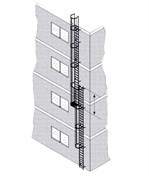 Наружная пожарная лестница Zarges Z600 оцинкованная сталь, 15,7м 58757