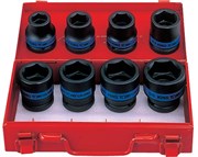 Набор торцевых головок King Tony ударных 3 в кейсе, 19-38 мм, 8 предметов 6408MP