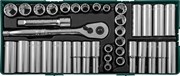 Набор торцевых головок и аксессуаров 1/2"DR Jonnesway Maxi-Drive 38 предметов в ложементе S05H4238SP