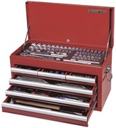 Универсальный набор инструмента King Tony c выдвижным ящиком, 1/2, 1/4, 3/8DR, 219 предметов 911-000CR