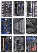 Набор инструментов для тележки King Tony 9 ложементов, 161 предмет 936-005MRD