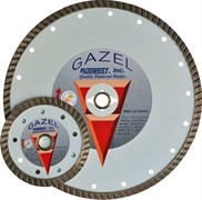 73097 Отрезной алмазный круг  (GAZEL Turbo 230x2,6x10x22,2    строит. материалы 2,5)  сухая  Profi