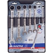 Набор комбинированных трещоточных ключей MACTAK, 8-19 мм, 7 предметов 0213-07T