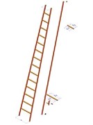 Диэлектрическая приставная лестница ЗЭП 9 ступеней ЛСПСО-3,2-55 М