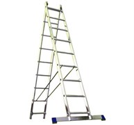 Алюминиевая двухсекционная шарнирная лестница Алюмет 2x8 Т208