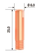 Контактный наконечник Fubag M6х25 мм ECU D=0,8 мм, 25 шт