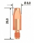 Контактный наконечник Fubag M6х28 мм ECU D=0,8 мм, 25 шт