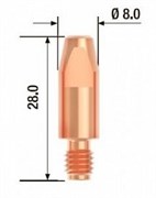 Контактный наконечник Fubag M6х28 мм ECU D=1,6 мм, 25 шт
