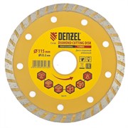 Алмазный отрезной диск Turbo Denzel 115х22,2 мм 73106